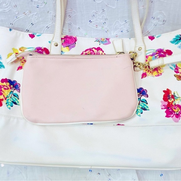 Betsey Johnson Floral Bow Tote + Mini Pouch 2 Piece Set - Picture 5 of 7